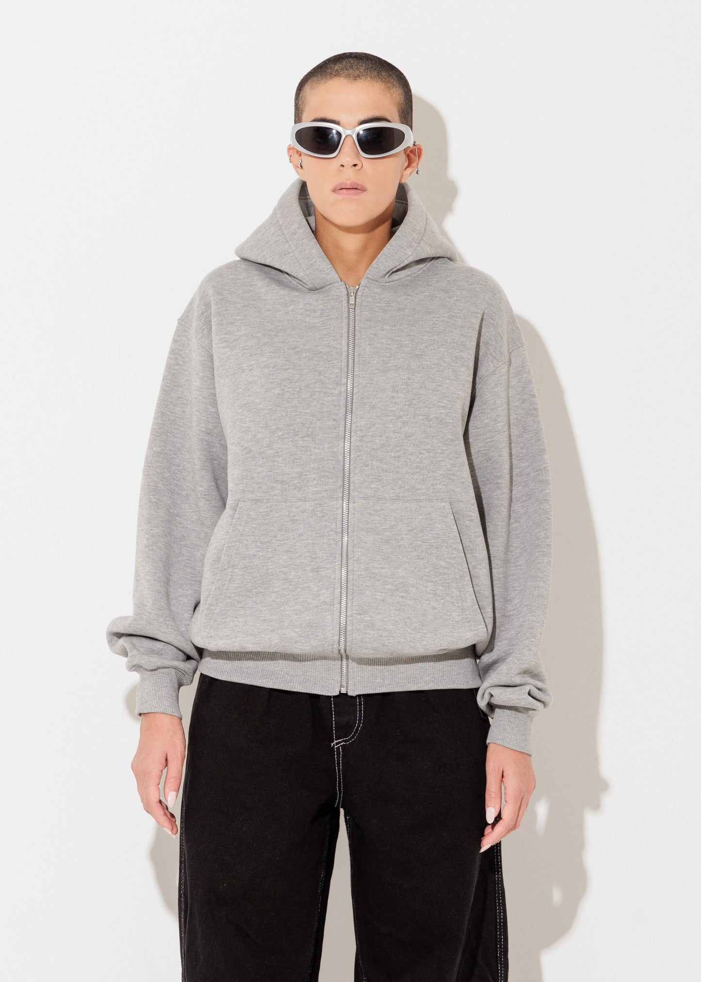 Perfect Hoodie Zip - Grigio Mélange - Unisex